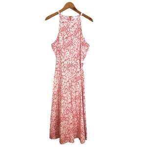Antonio Melani Cotton Midi Dress Size 10 Liberty London Red White Luna Meadow